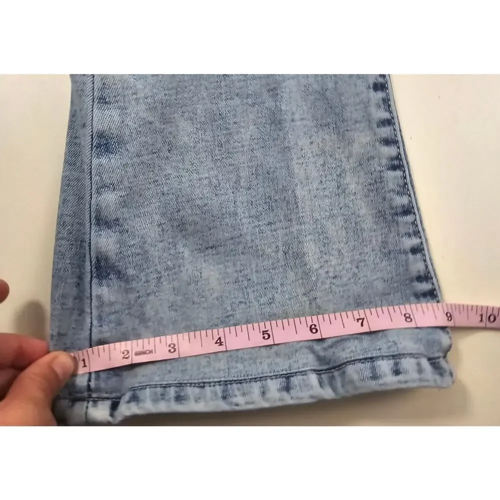 BKE girls flare light wash thick stitch blue jeans y2k comfort 10L 10 LONG #